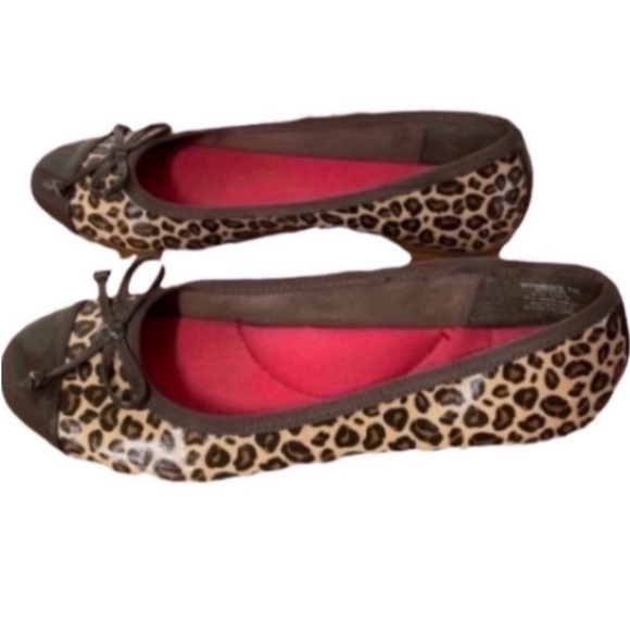 Sperry Shoes Flats Cheetah Ballet Tan Brown Animal Print Round Toes Capped Toe 7 - Picture 1 of 16